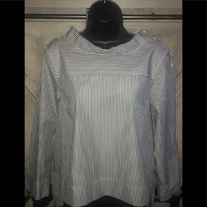 J crew Black and White striped sailor blouse